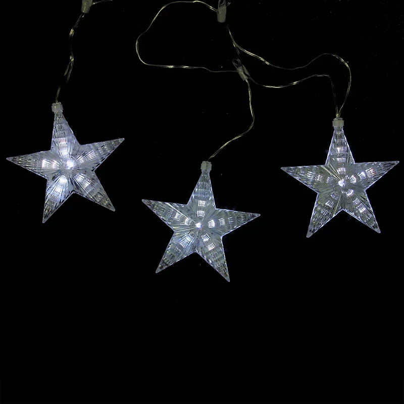 3ct. White LED Cascading Snowfall Star Christmas Lights