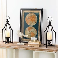 Glitzhome® 16.5" Black Farmhouse Metal Lantern, 2ct.