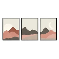 Stupell Industries Sun and Crescent Moon Desert Canyon Mountain Landscape Framed Wall Art