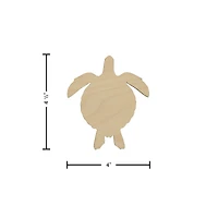 Essentials by Leisure Arts 24 Pack 3.81" x 4.5" Sea Turtle Flat Wood Shape