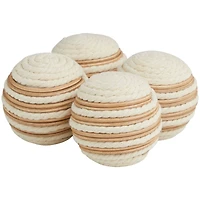 White Striped Handmade Jute Orbs & Vase Filler Set
