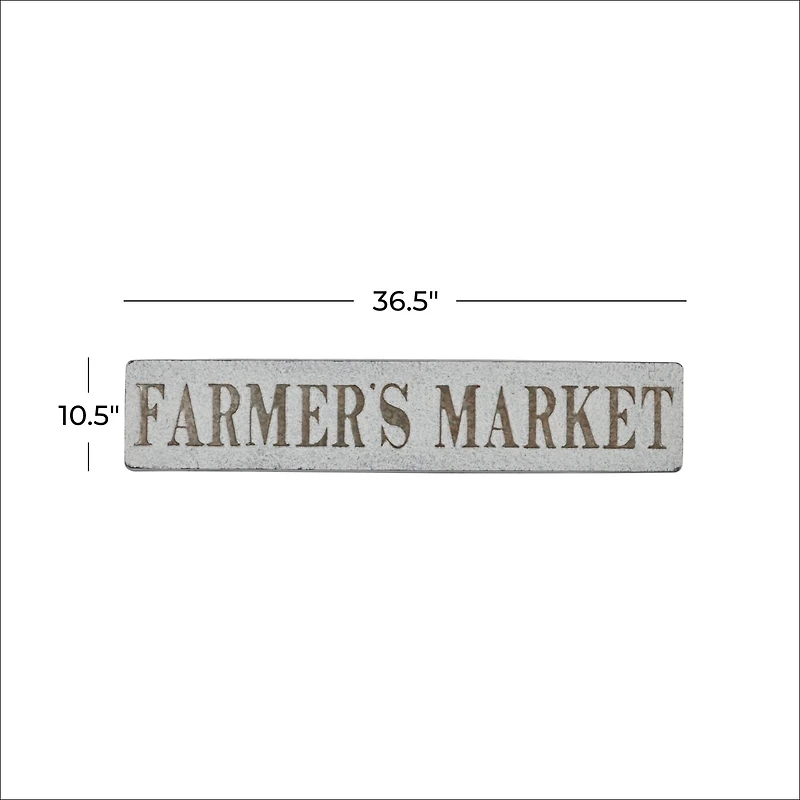 36" Beige Farmhouse Metal Wall Sign