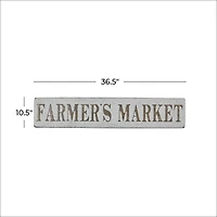 36" Beige Farmhouse Metal Wall Sign