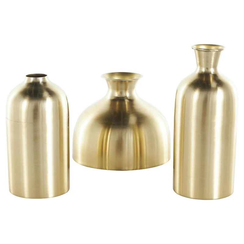 Gold Minimal Metal Vase Set