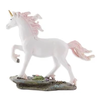 Unicorn Running Through Crystals Figurine 8" x 2.25" x 6.37