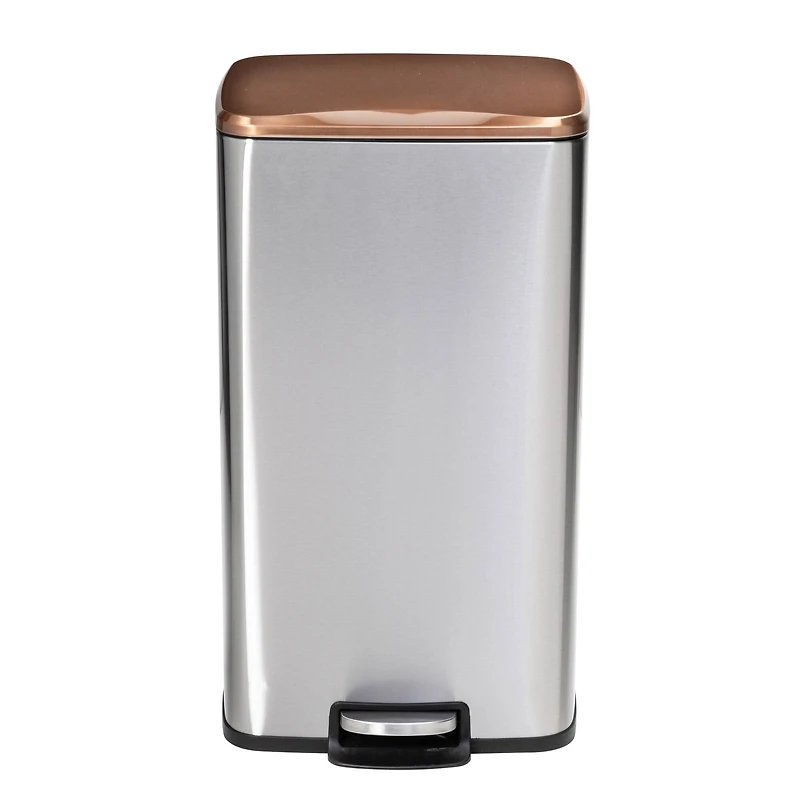 Honey Can Do Rose Gold Stainless Steel Step Trash Cans with Lid Set