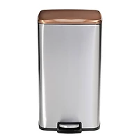 Honey Can Do Rose Gold Stainless Steel Step Trash Cans with Lid Set