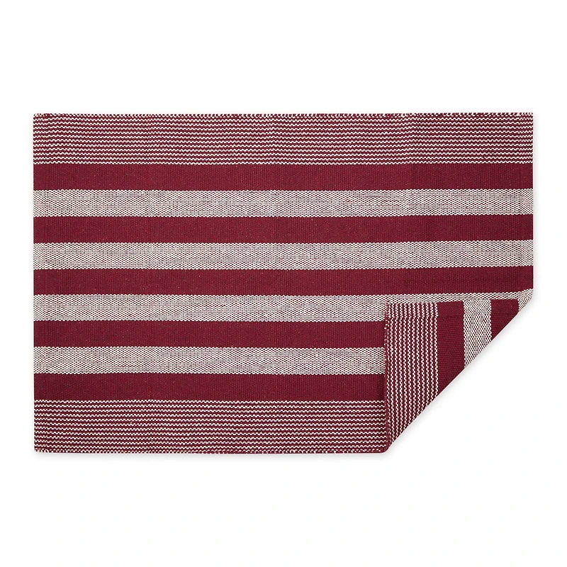 DII® Cabana Stripe Handwoven Recycled Yarn Rug