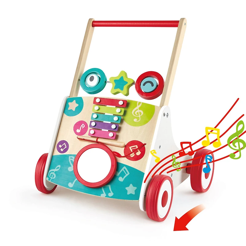 Hape My First Musical Walker Wooden Push & Pull Learning Walker