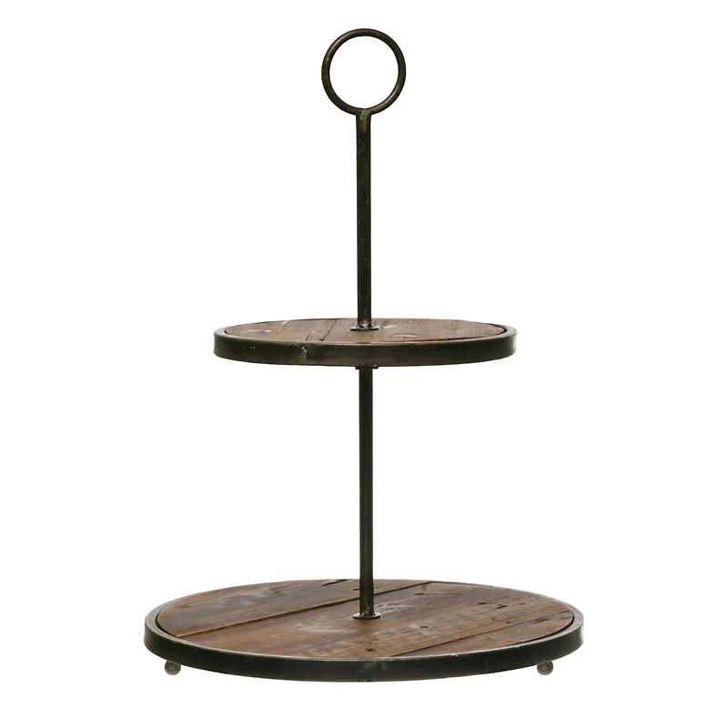 Hello Honey® Decorative Wood & Metal 2 Tier Tray