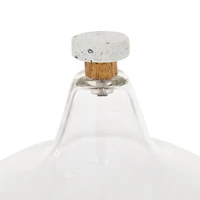 White Stoneware and Glass Contemporary Cake Stand with Cloche, 11" x 9" x 9"