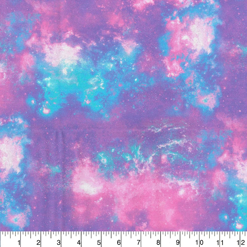 Fabric Traditions Pastel Galaxy Glitter Cotton Fabric