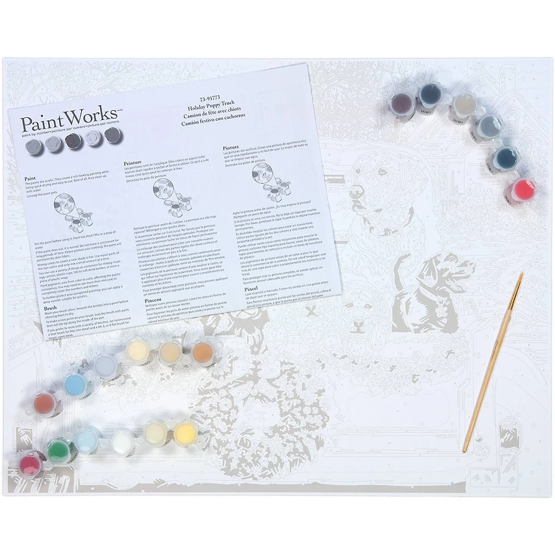 Dimensions® PaintWorks™ Paint-by-Number Kit, Holiday Puppy Truck