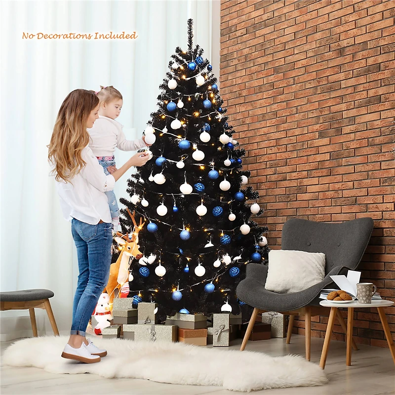 6ft. Unlit Black Artificial Christmas Tree