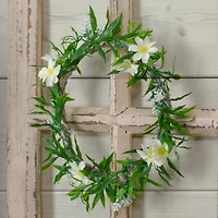 9" Yellow Floral & Foliage Spring Wreath