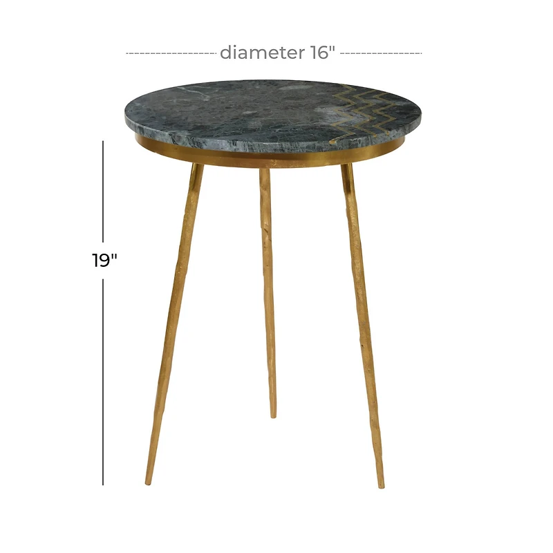 20" Gold Contemporary Stoneware Accent Table