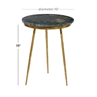 20" Gold Contemporary Stoneware Accent Table