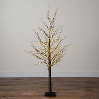 5ft. Pre-Lit Artificial Christmas Twig Tree, Warm White LED Lights