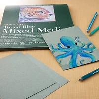 Strathmore® 400 Series Recycled Toned Blue Mixed Media Paper Pad