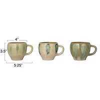 Hello Honey® 12oz. Green & Blue Geometric Stoneware Mug Set