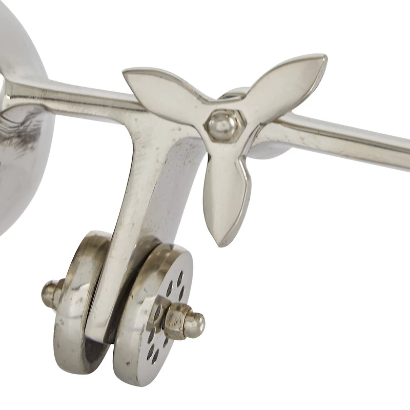 The Novogratz 16" Silver Aluminum Airplane Clock