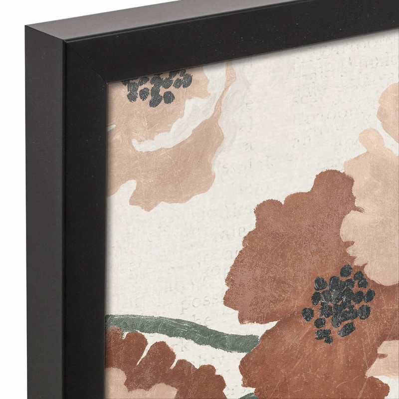 Spice Toned Florals Black Framed Canvas