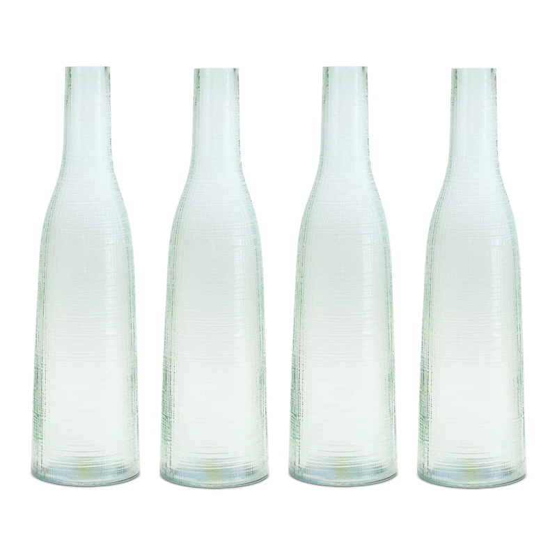 16.75" Green Glass Bottle Vases, 4ct.