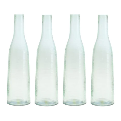 16.75" Green Glass Bottle Vases, 4ct.
