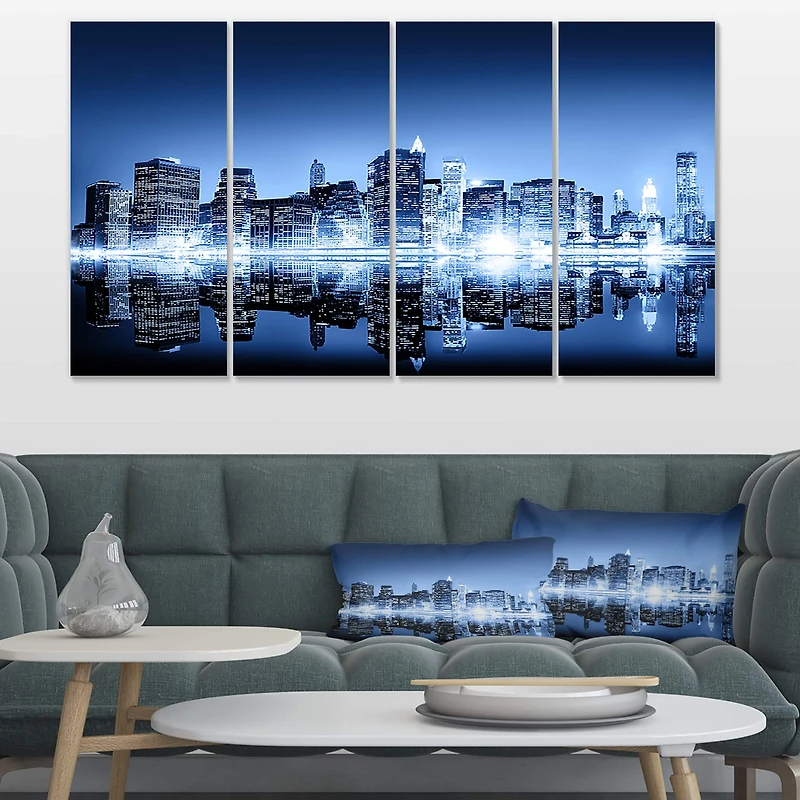 Designart - Night New York City Mirrored