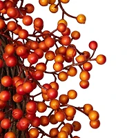 18" Red & Orange Berries Artificial Fall Harvest Twig Wreath