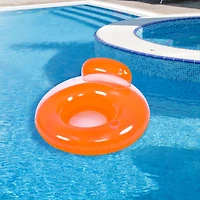 Pool Central 4ft. Orange Inflatable Inner Tube Pool Float with Backrest
