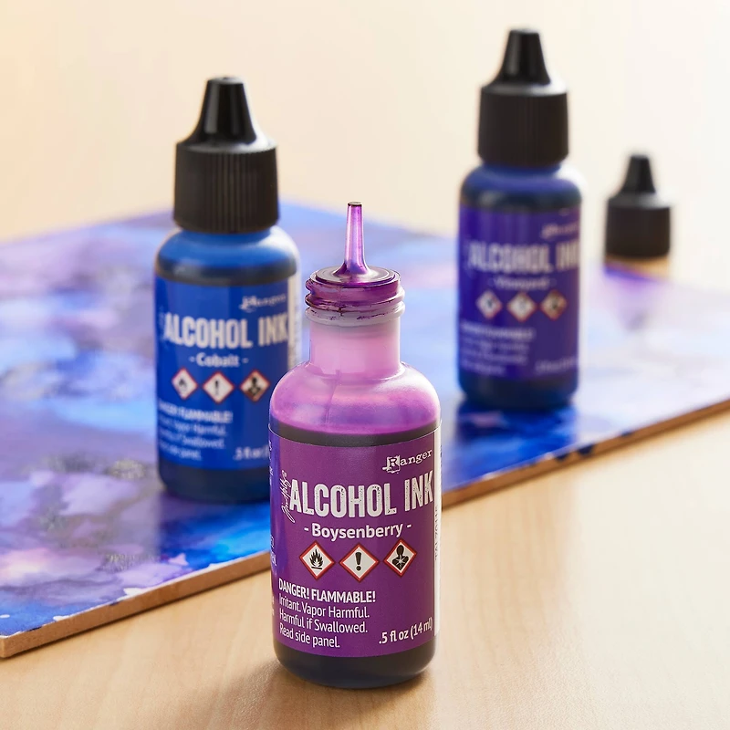 6 Packs: 3 ct. (18 total) Tim Holtz® Indigo & Violet Spectrum Alcohol Inks