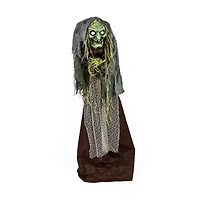 59" Halloween Sound Activated Animated Green Witch