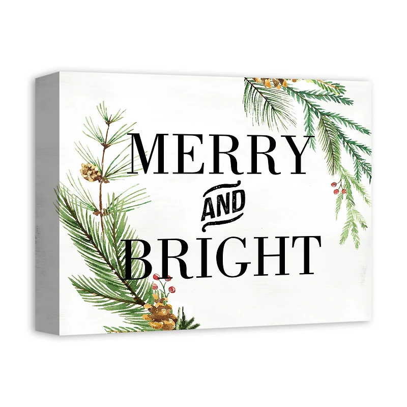 Merry And Bright 14x11 Canvas Wall Art