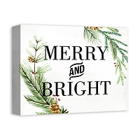 Merry And Bright 14x11 Canvas Wall Art