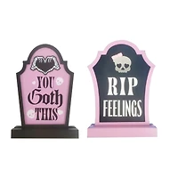 Assorted 12" Black & Pink Tombstone Tabletop Sign by Ashland®, 1pc.
