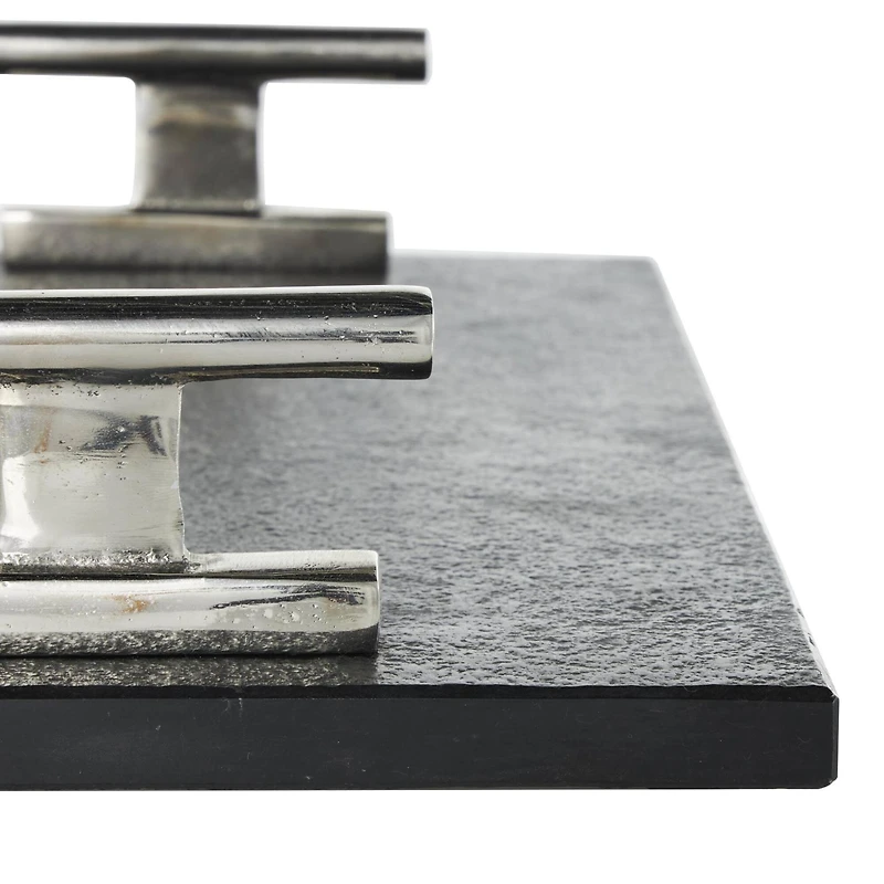 Black Marble Textured Decorative Tray Set