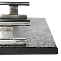 Black Marble Textured Decorative Tray Set