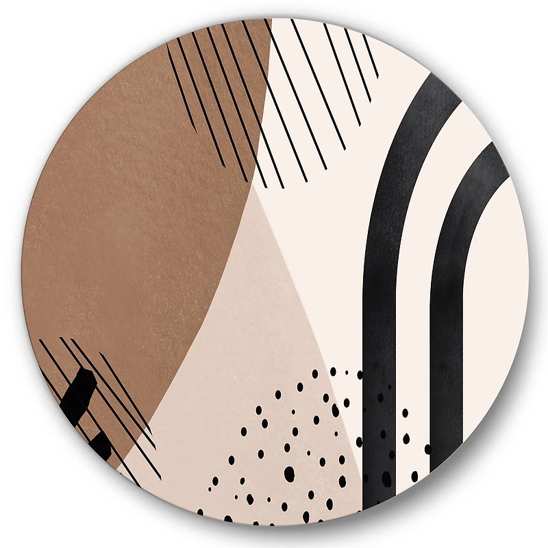 Designart - Abstract Shapes in Terracotta and Ivory Shapes I