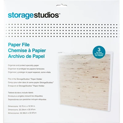 Storage Studios 13" x 13" Paper Files with Tabbed Dividers & Labels, 3ct.