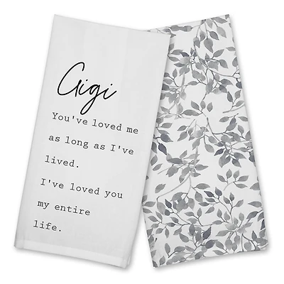 Gigi I've Loved You My Entire Life Cotton Twill Tea Towel Set