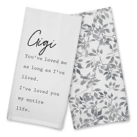 Gigi I've Loved You My Entire Life Cotton Twill Tea Towel Set