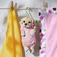 Design Toscano 13" Hanger Hound Labrador Retriever Hanging Puppy Dog Statue