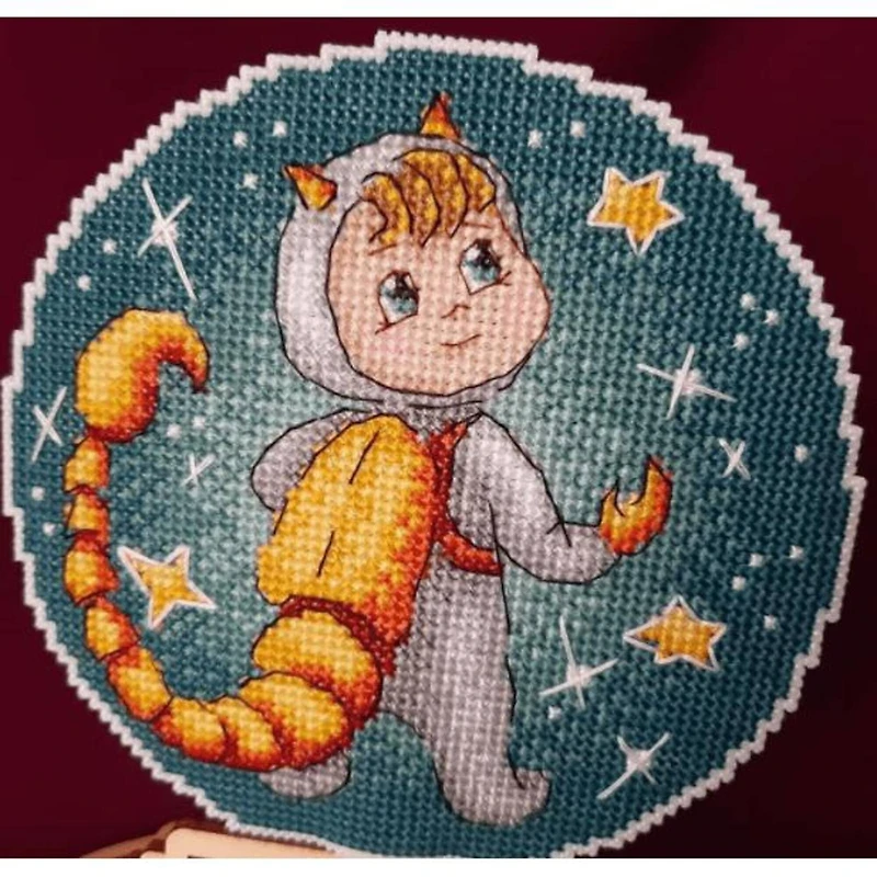 MP Studia Zodiac Signs Scorpio Plastic Canvas Counted Cross Stitch Kit