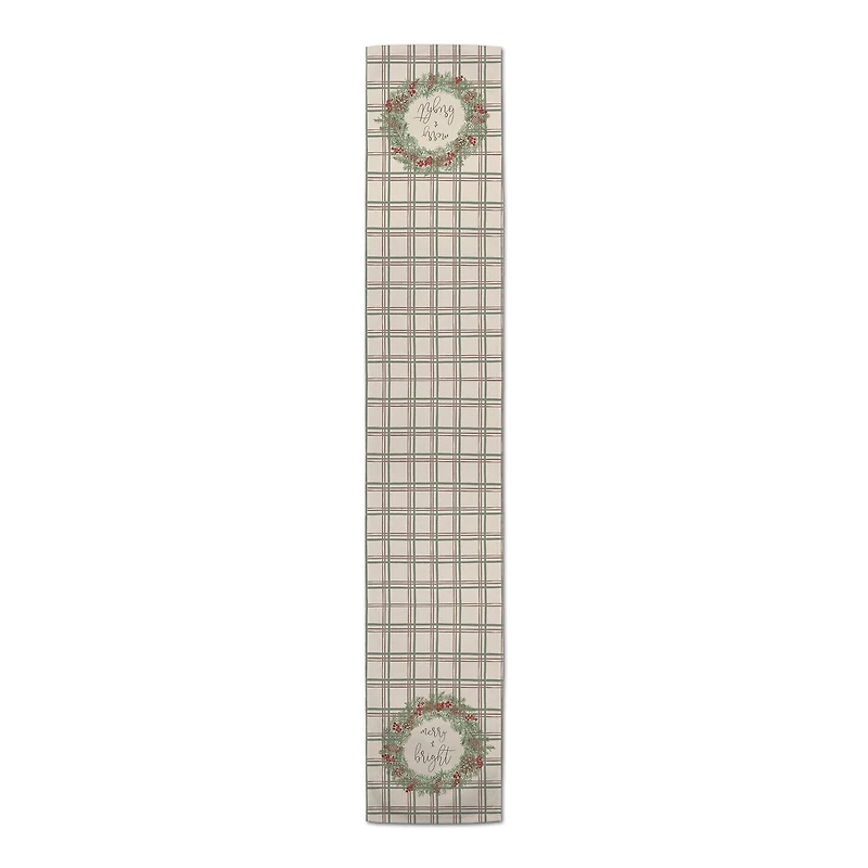 90" Merry & Bright Plaid Cotton Twill Runner