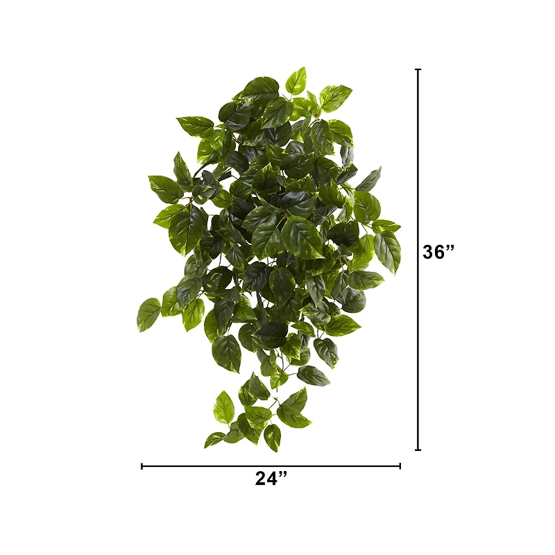 36" UV Resistant Artificial Pothos Hanging Plant, 2ct.