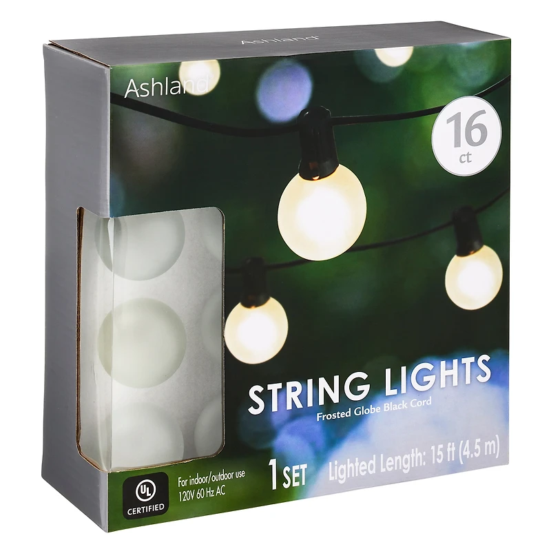 16ct. Frosted Globe String Lights by Ashland™