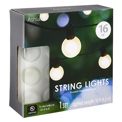 16ct. Frosted Globe String Lights by Ashland™