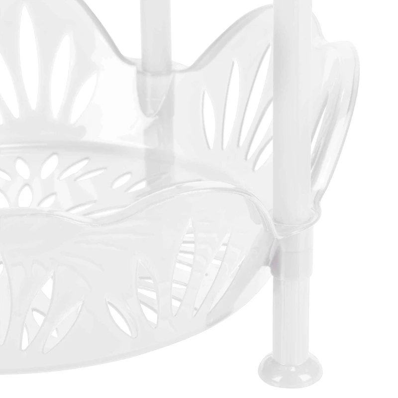 Kitchen Details White 4-Tier Large Basket Shelf