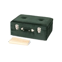 Glitzhome® Velvet Upholstered Storage Stool